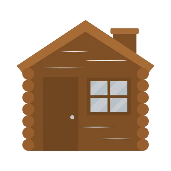 Log Cabin Icon White Background — Stock Vector