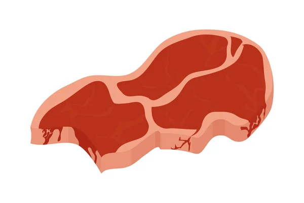 Kött Stek Ikon Vit Bakgrund — Stock vektor