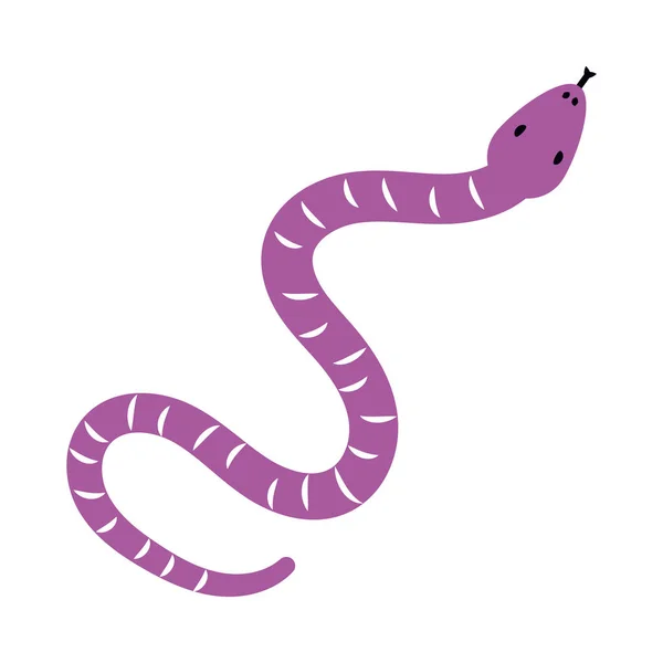 白い背景に紫色のヘビのアイコン — ストックベクタ
