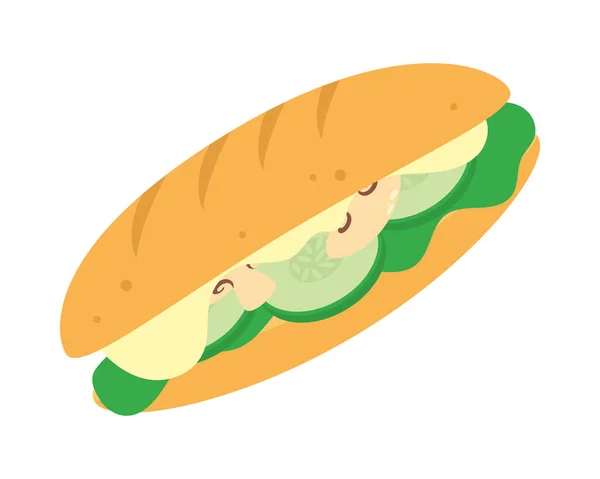 Icône Sandwich Végétarien Sur Fond Blanc — Image vectorielle