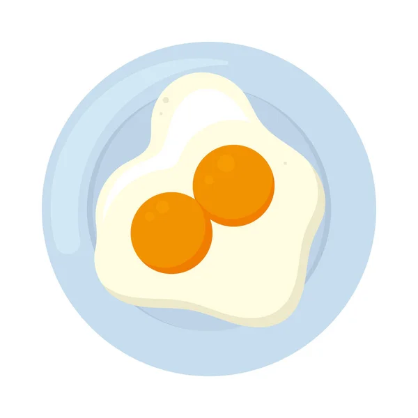 Beyaz Arka Planda Yumurta Kızartması — Stok Vektör