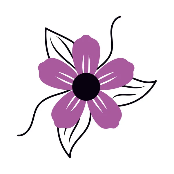 白い背景に紫色の花のアイコン — ストックベクタ