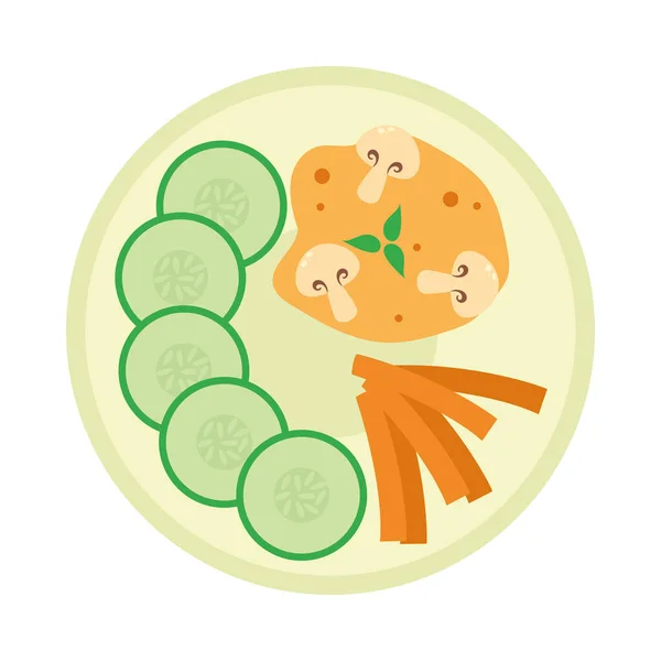 Icône Plat Végétarien Sur Fond Blanc — Image vectorielle