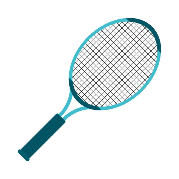 Tenis Raketi Simgesi Beyaz Arka Plan Üzerinde — Stok Vektör
