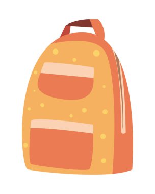 Düz sarı sırt çantası beyaz üzerine