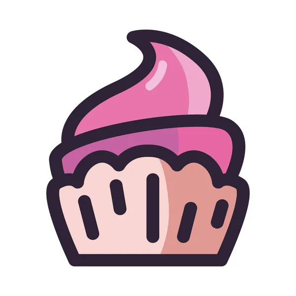 Design Cupcake Plana Sobre Branco — Vetor de Stock