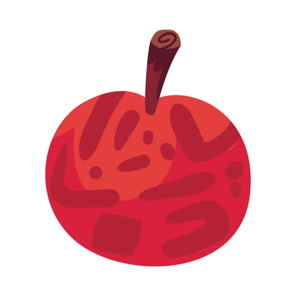白い上に平らな赤いリンゴ — ストックベクタ