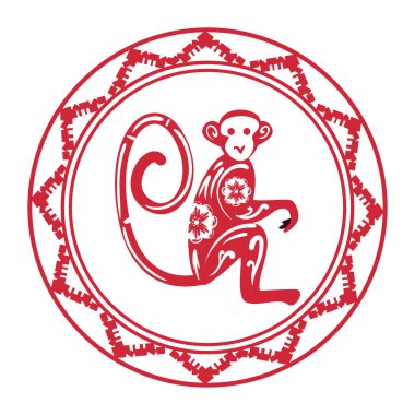 Düz Çin maymunu beyazın üstünde