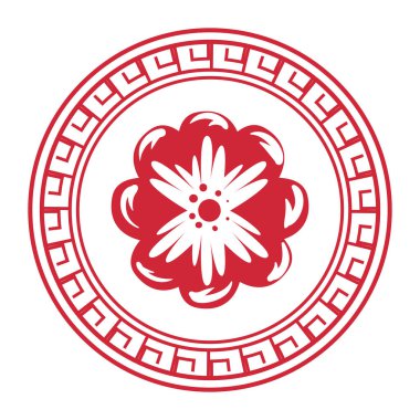 Düz Çin çiçeği beyazın üstünde