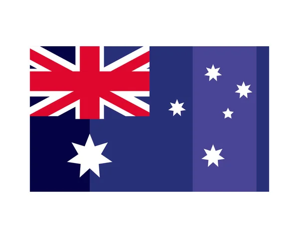 Flaches Design Der Australischen Flagge Über Weiß — Stockvektor