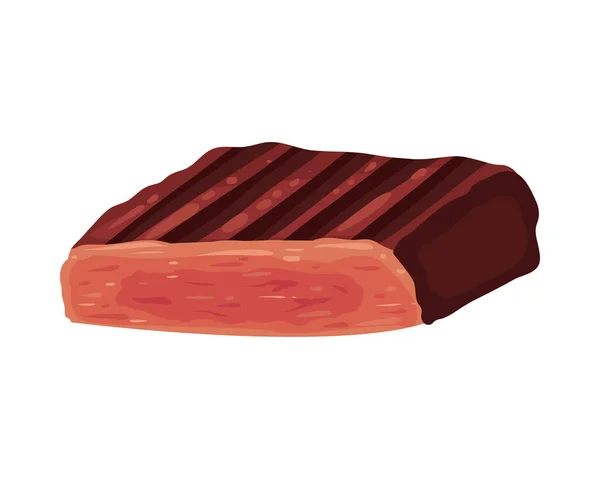 Illustration Steak Plat Sur Blanc — Image vectorielle