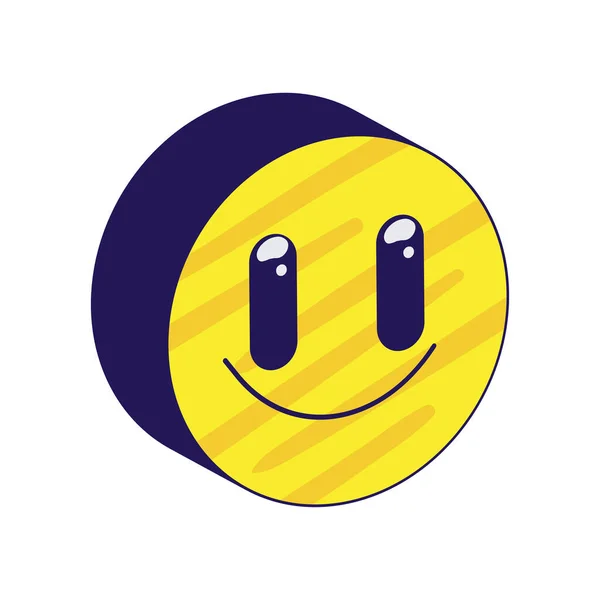 Emoji Amarillo Plano Sobre Blanco — Vector de stock