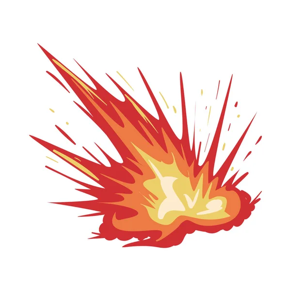 Explosion Incendie Plat Icône Isolée — Image vectorielle