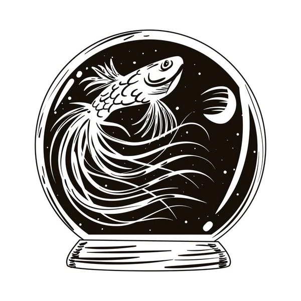 Плоская Сюрреалистическая Рыба Вместо Белой — стоковый вектор