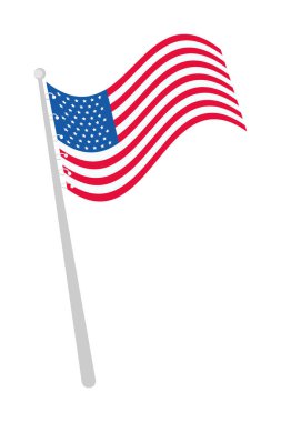ABD bayrağı beyazın üstünde