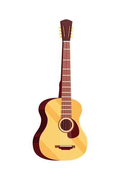 Design Guitarra Acústica Sobre Branco —  Vetores de Stock