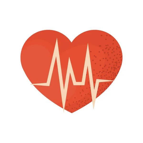Rotes Herzschlagdesign Über Weißes — Stockvektor