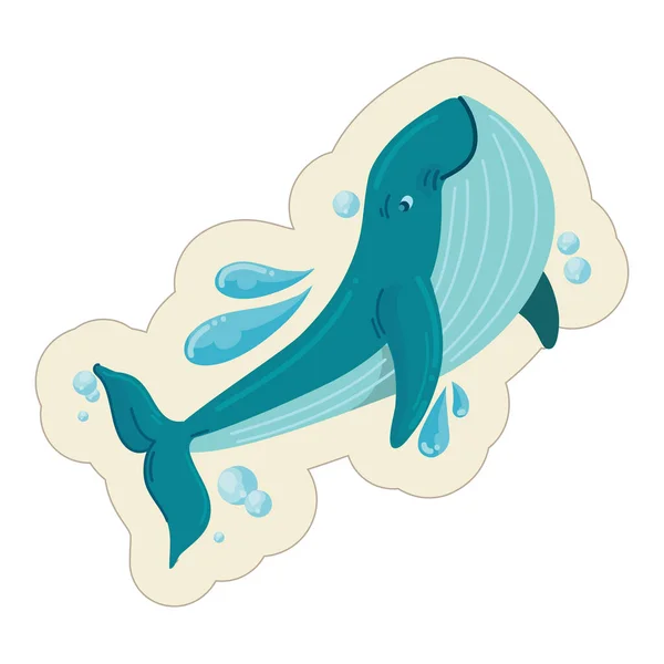 흰긴수염고래 — 스톡 벡터