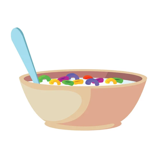 Disegno Ciotola Cereali Bianco — Vettoriale Stock