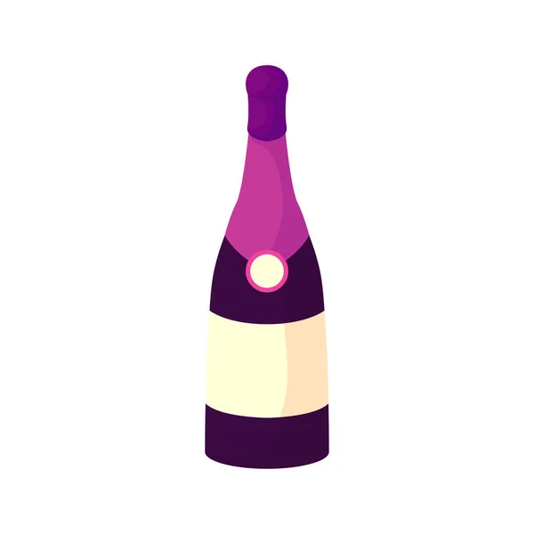 Colored Champagne Bottle White — Stock Vector