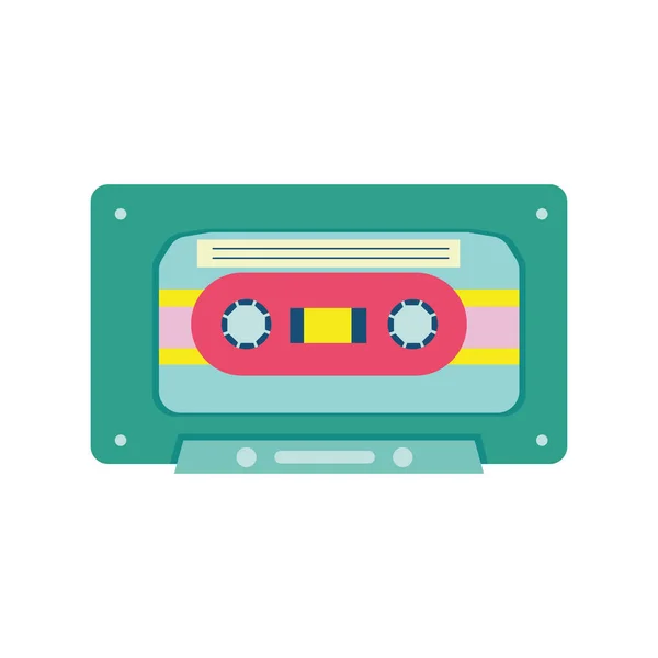 Groene Retro Cassette Wit — Stockvector