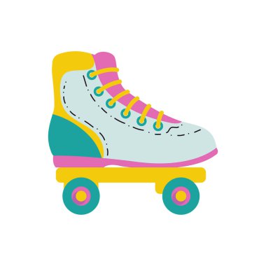 Beyaz üzerinde retro paten