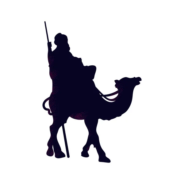 Homens Sábios Camelo Sobre Branco — Vetor de Stock