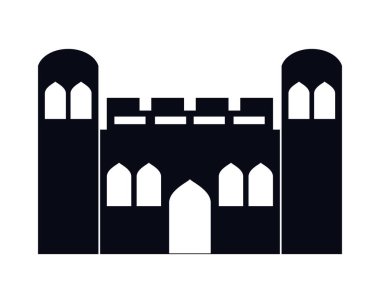 Beyaz arka planda ahır binası