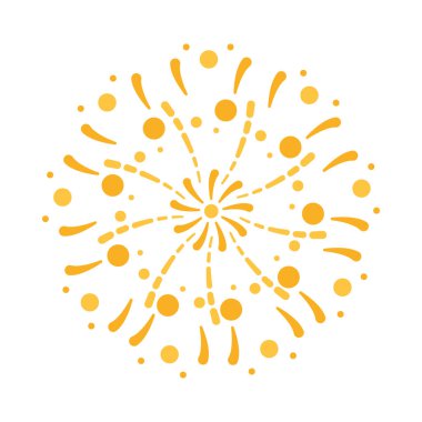 Beyaz arka planda havai fişekler patladı