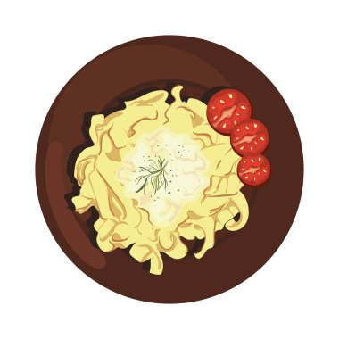 Beyaz üzerine spagetti tasarımı