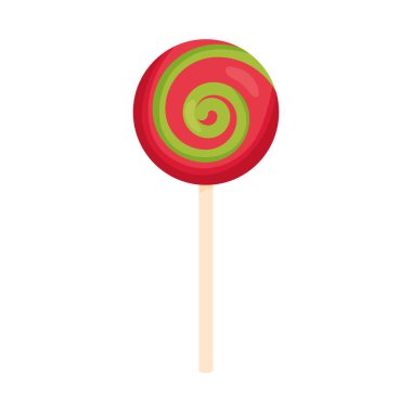 Çubuk simgesi izole edilmiş girdaplı şeker