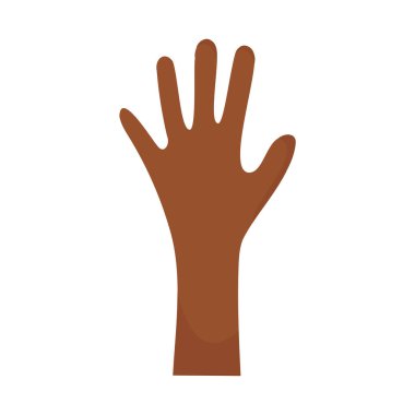 Siyah açık el simgesi izole edildi