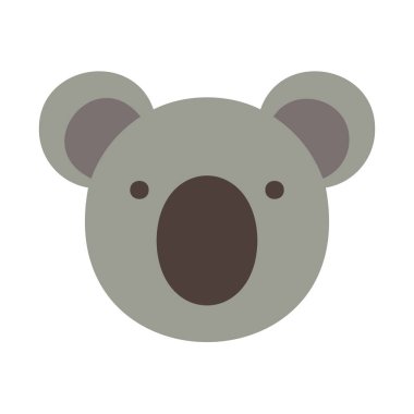 koala yüzü düz simgesi izole edildi