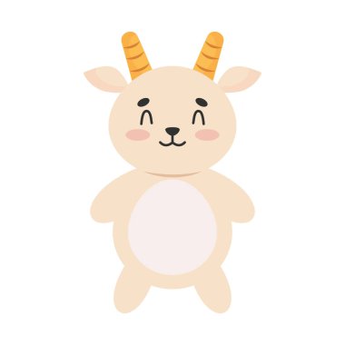 Keçi sevimli hayvan simgesi izole