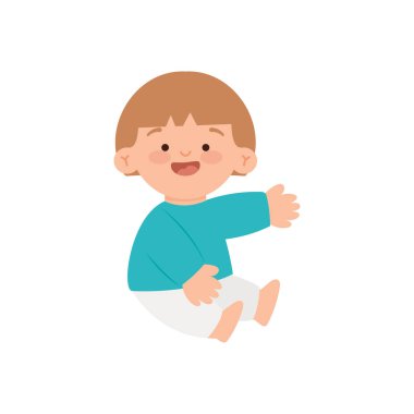 Gülümseyen erkek çocuk simgesi izole edilmiş stili