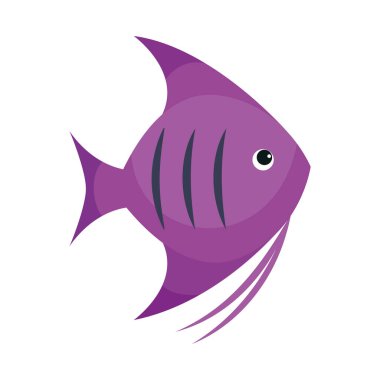 mor balık simgesi izole edilmiş biçimi