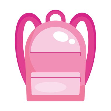 okul sırt çantası düz simgesi izole edildi