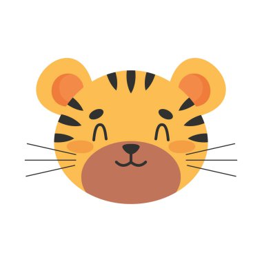 Kaplan başlı sevimli hayvan simgesi