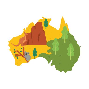 Avusturalya günü, harita ve hayvanlar