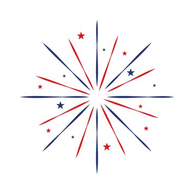 Havai fişek kutlama simgesi izole edildi