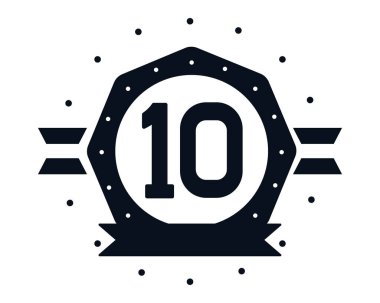 10 numaralı tasarımı olan rozet