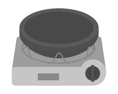 Beyaz arkaplanda Kore bbq ızgarası