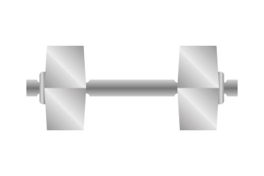 Beyaz arkaplanda gümüş halter simgesi