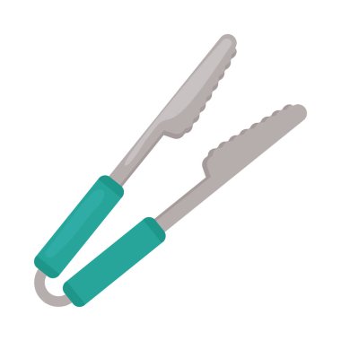 Beyaz arkaplanda bbq Tong simgesi