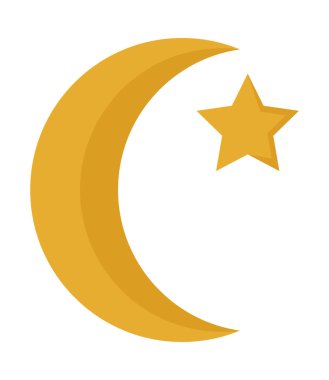 beyaz arkaplanda hilal ve yıldız