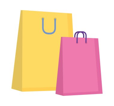 sarı ve pembe alışveriş çantaları