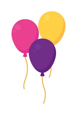 Beyaz arkaplanda renkli balon simgesi