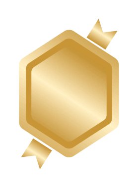 Beyaz arkaplanda altın boş rozet