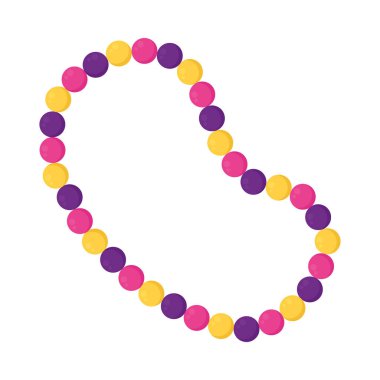 mardi gras beads on white background