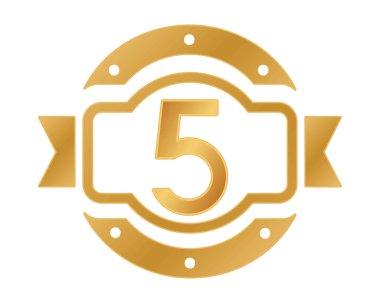 Beş numaralı altın rozet.